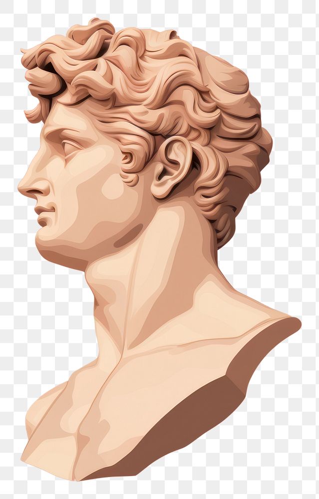 PNG Apollo sculpture portrait art representation. AI generated Image by rawpixel.