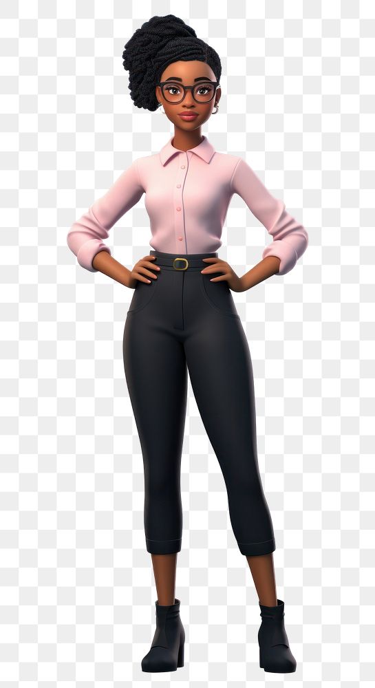 PNG Black female programmer standing spandex. AI generated Image by rawpixel.