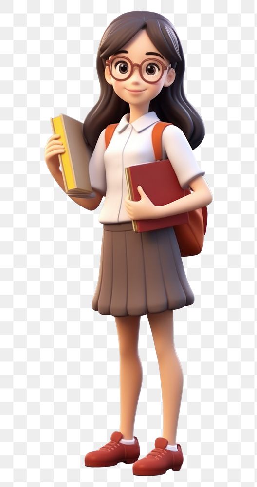 PNG Student costume figurine cartoon skirt. 