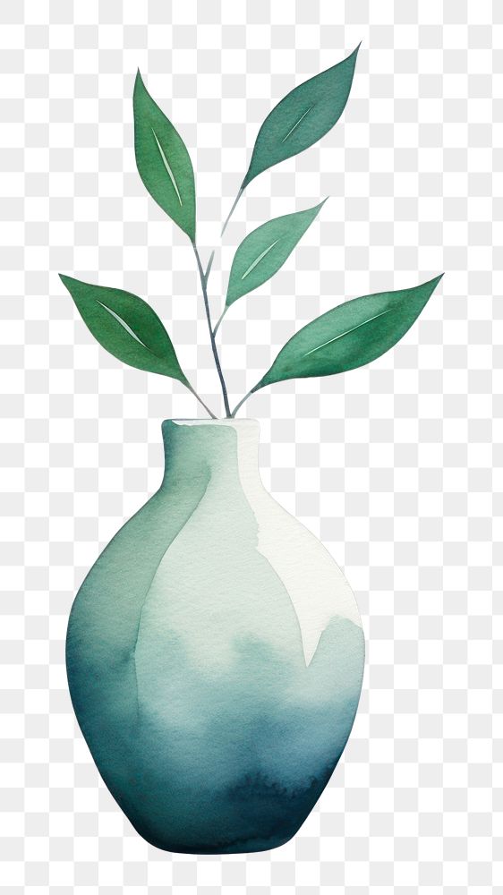 PNG Vase plant leaf white background. AI generated Image by rawpixel.