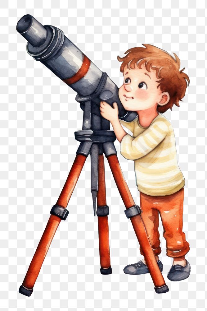 PNG Telescope cartoon photographing photographer. AI generated Image by rawpixel.