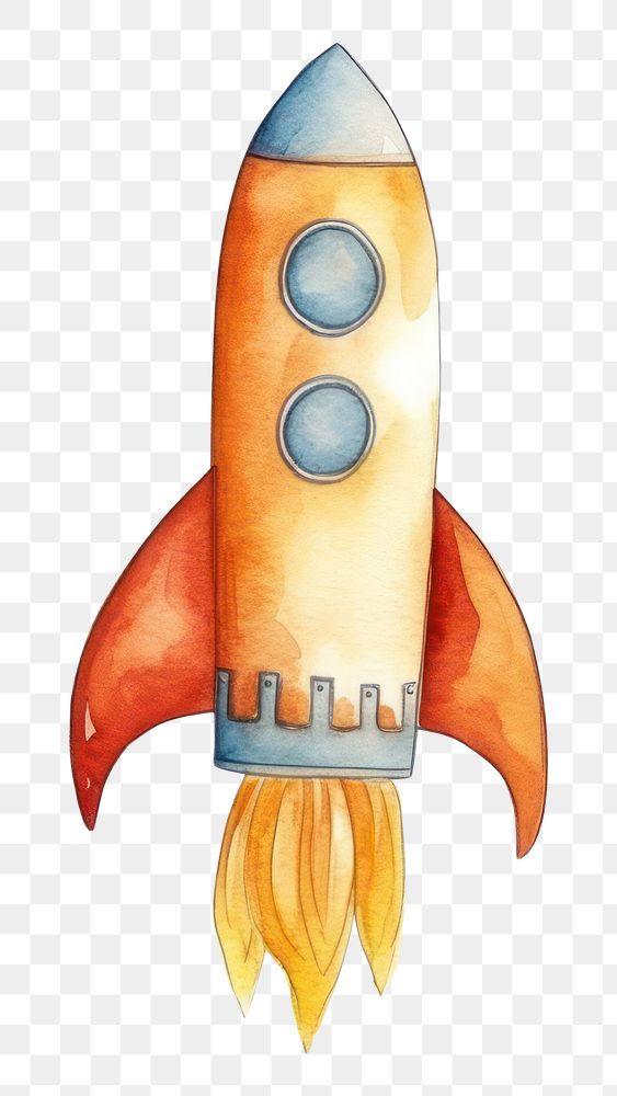 PNG Rocket cartoon water white background. AI generated Image by rawpixel.