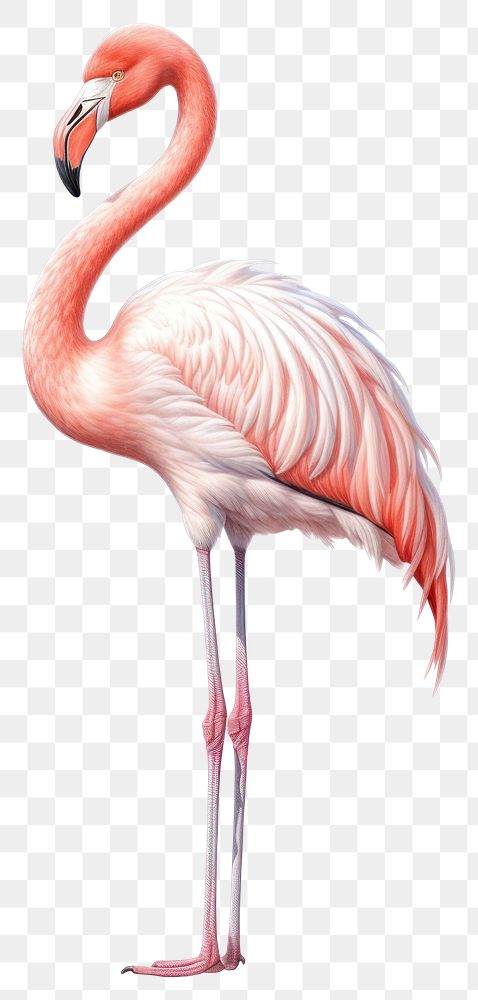 PNG Flamingo drawing animal bird. AI generated Image by rawpixel.