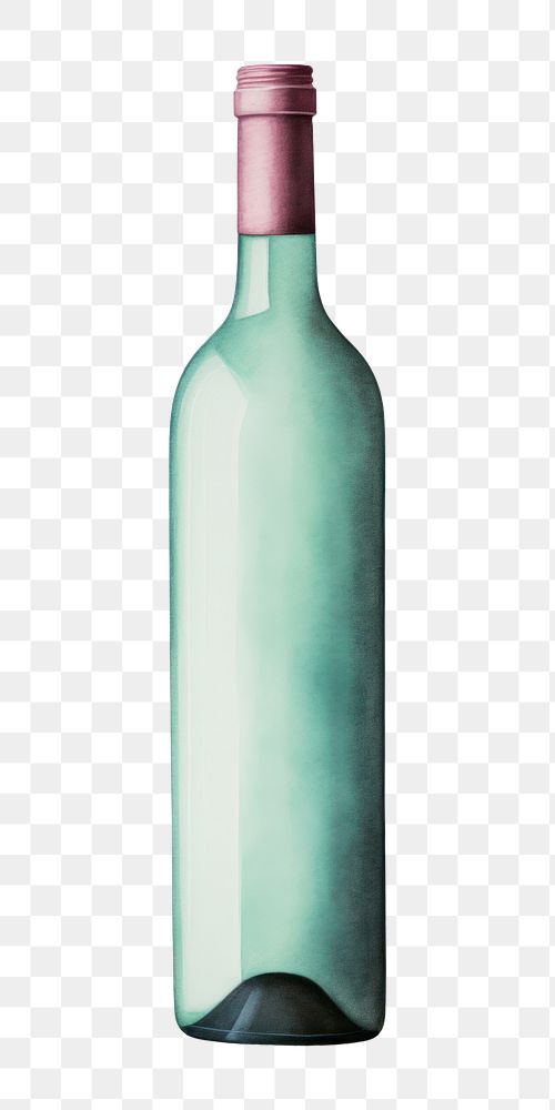 PNG Wine bottle glass drink white background. AI generated Image by rawpixel.