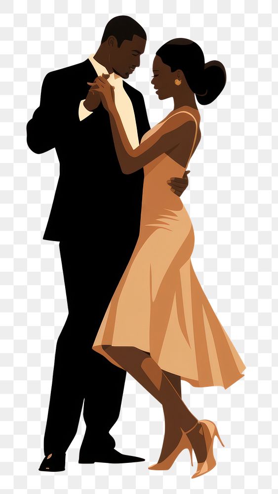 PNG Black couple dancing wedding tango adult. 