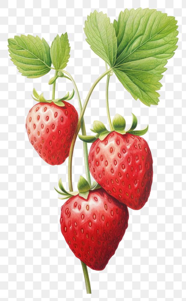 PNG Strawberries bush plant strawberry fruit food. AI generated Image by rawpixel.