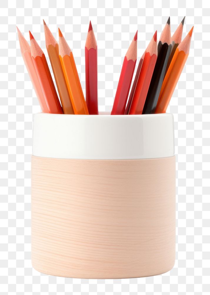 PNG Pencil pot white background creativity container. AI generated Image by rawpixel.