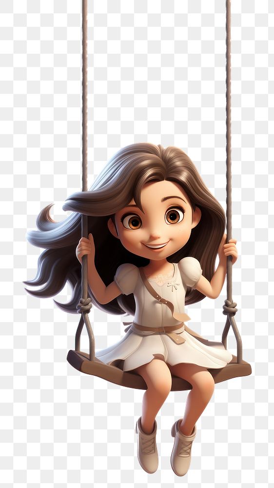 PNG Swing cartoon doll rope. AI generated Image by rawpixel.