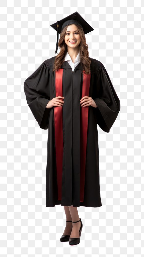 PNG A plain-looking graduate woman graduation portrait costume. AI generated Image by rawpixel.