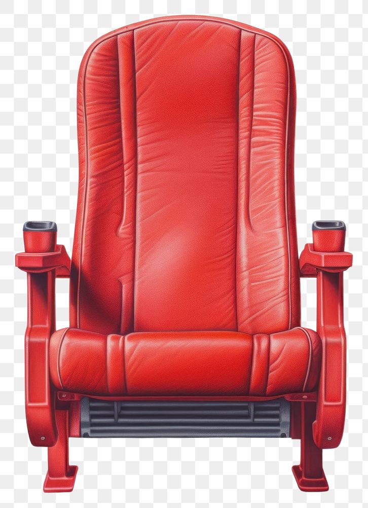 PNG Red cinema movie seat furniture armchair white background. AI generated Image by rawpixel.
