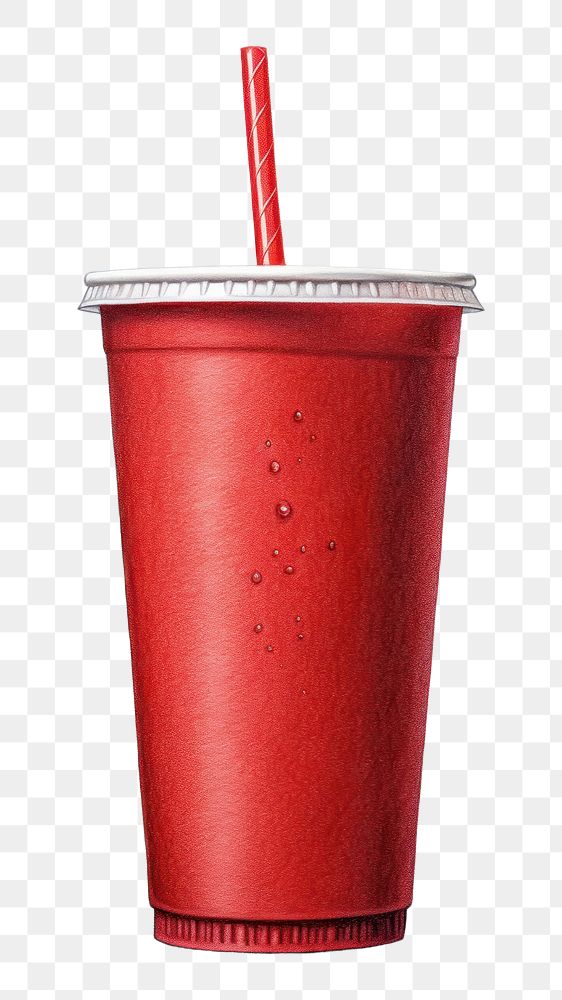 PNG Red soda cup drink white background refreshment. 