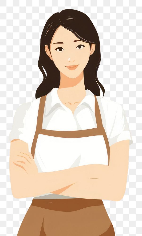 PNG Female barista owner adult entrepreneur arms crossed. AI generated Image by rawpixel.