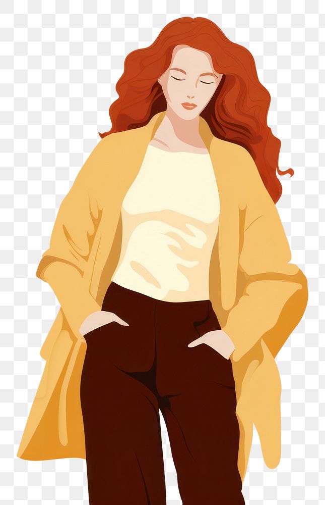 PNG Autumn outfits cartoon sketch adult. AI generated Image by rawpixel.