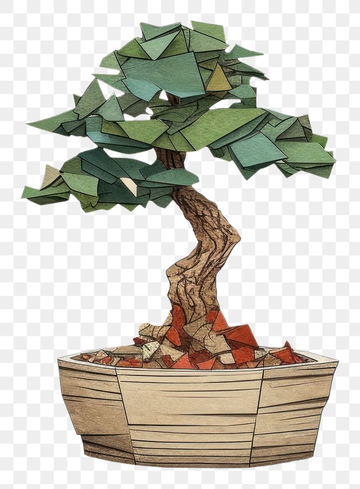 PNG Potted bonsai plant tree art. AI generated Image by rawpixel.