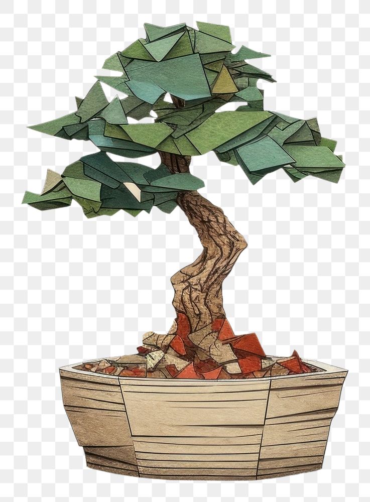 PNG Potted bonsai plant tree art. 