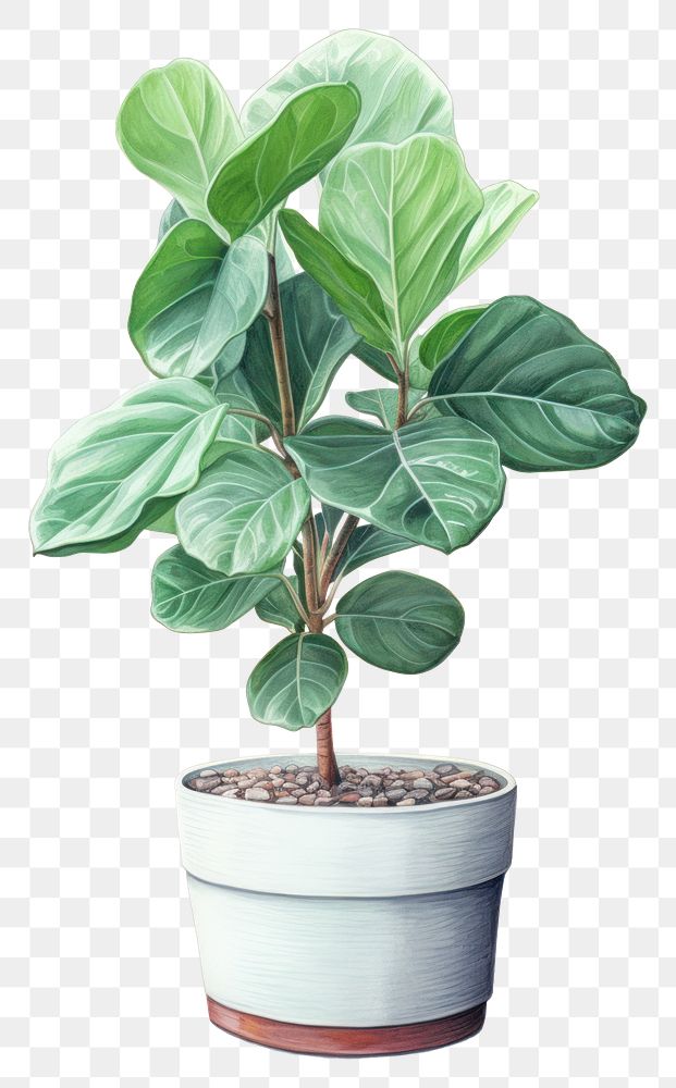 PNG Ficus Lyrata plant bonsai leaf. AI generated Image by rawpixel.