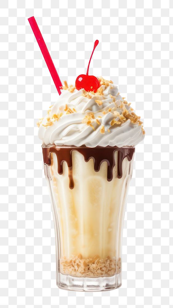 PNG Milkshake cream smoothie dessert. AI generated Image by rawpixel.