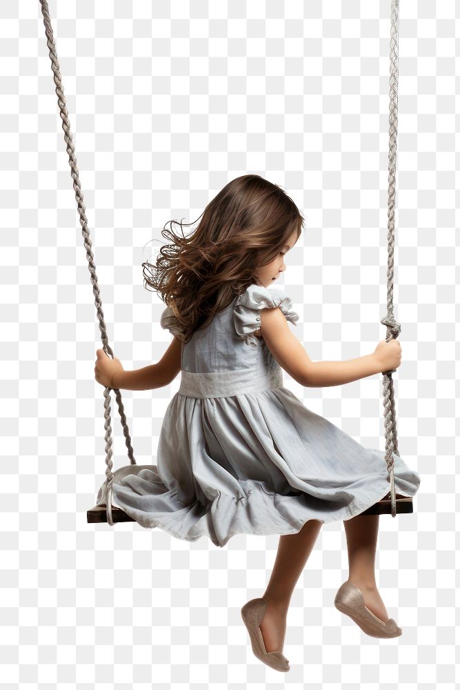 PNG Swing child sitting white background. AI generated Image by rawpixel.