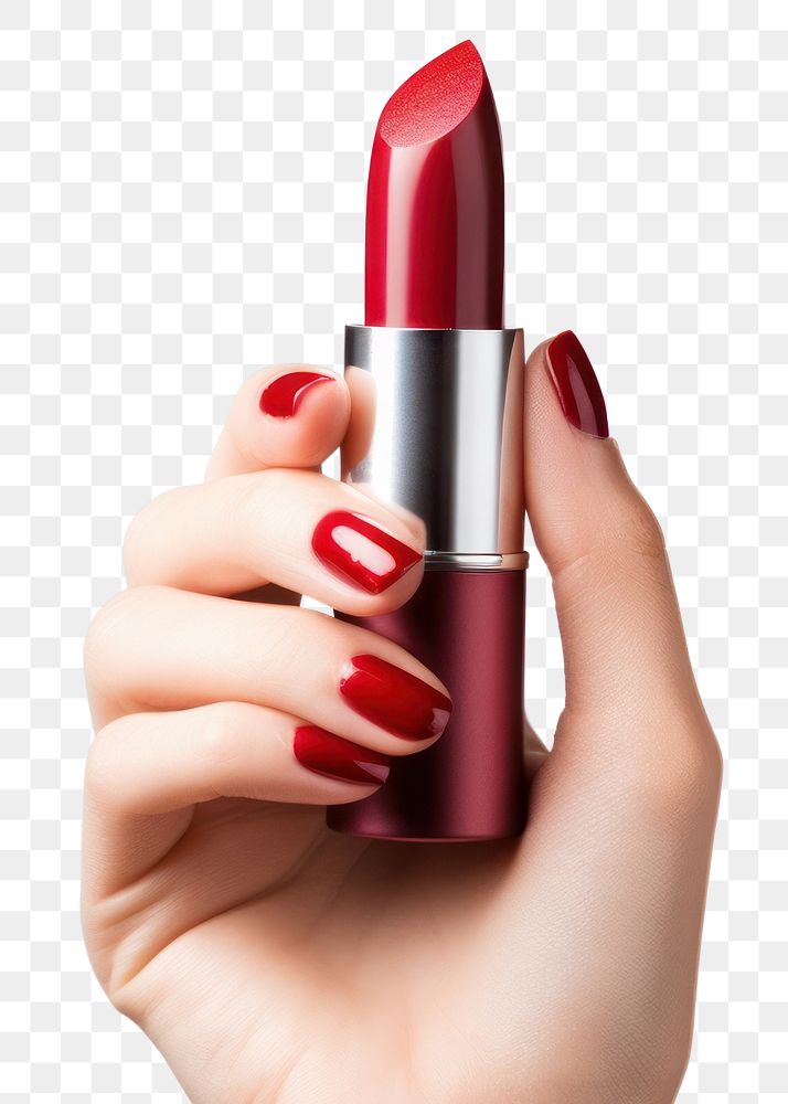 PNG Cosmetics lipstick fingernail capsule. AI generated Image by rawpixel.