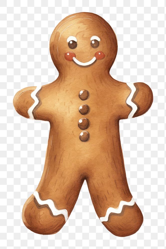PNG Gingerbread man cookie food white background. AI generated Image by rawpixel.