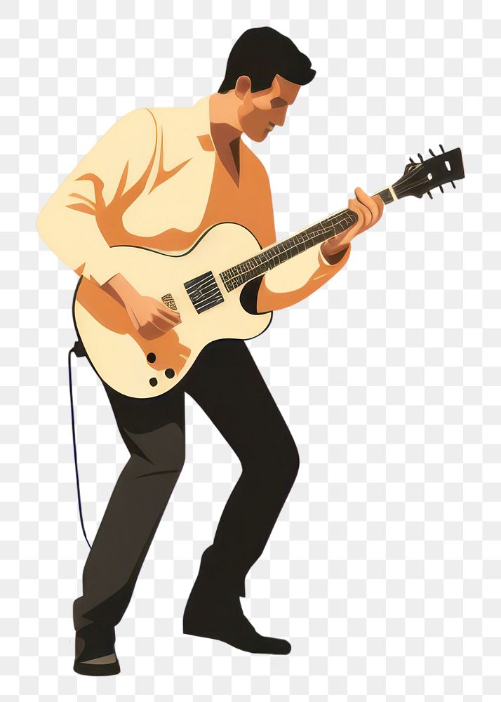 PNG Man playing guitar musician adult entertainment. AI generated Image by rawpixel.
