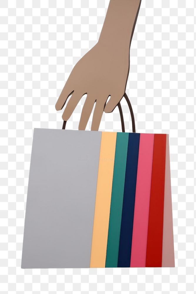 PNG Hand holding a shopping bag handbag accessories variation. AI generated Image by rawpixel.