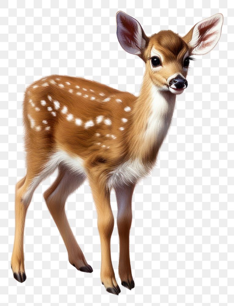PNG White-tailed deer wildlife standing animal. AI generated Image by rawpixel.
