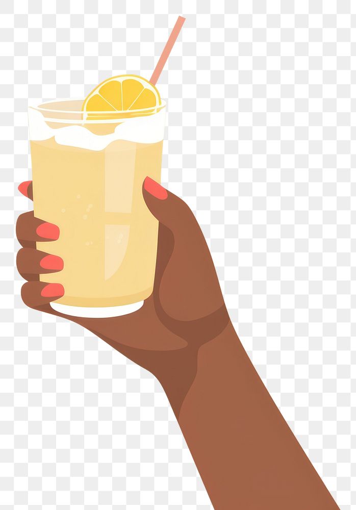 PNG Lemonade holding drink glass. AI generated Image by rawpixel.