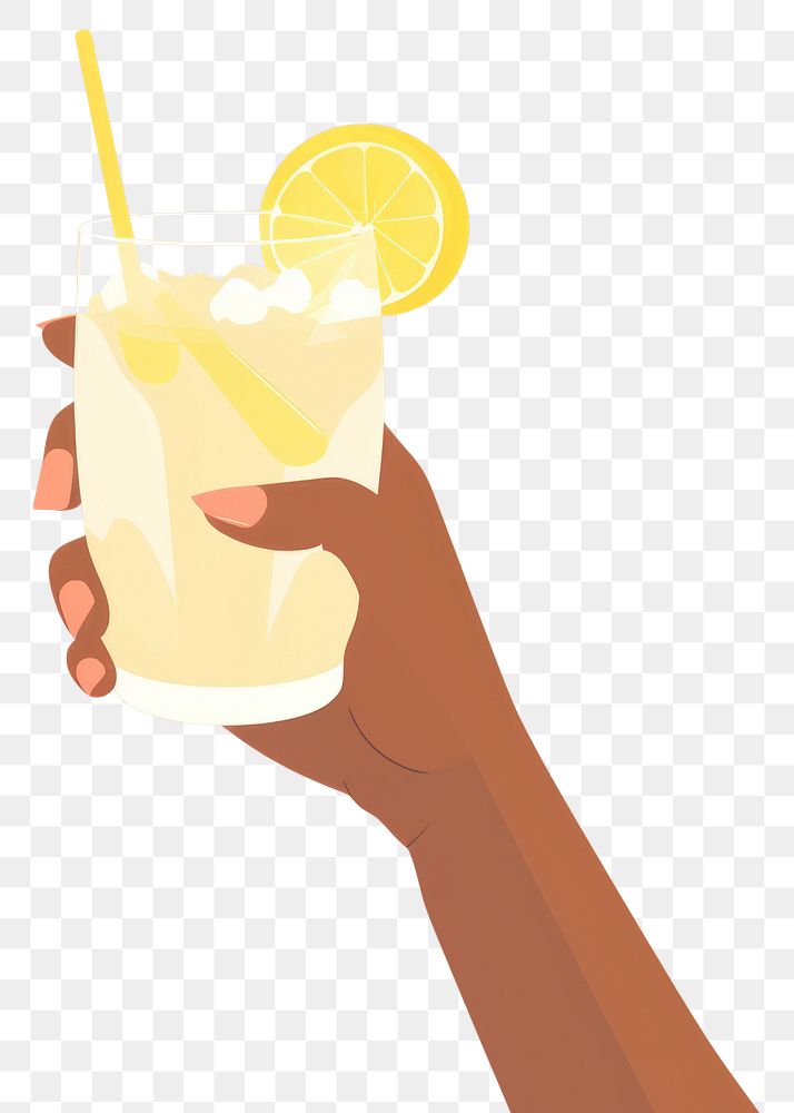PNG Lemonade holding drink juice. AI generated Image by rawpixel.