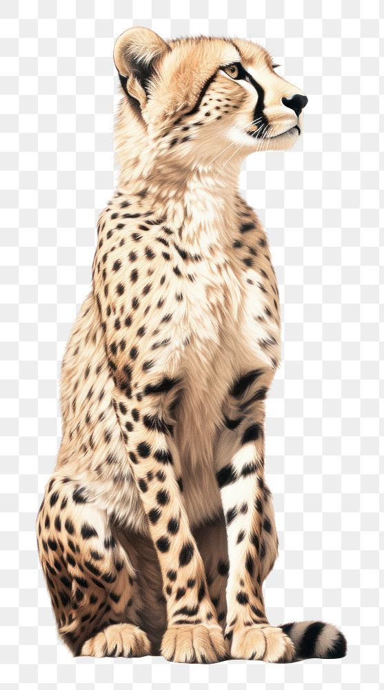 PNG A cheetah sitting wildlife animal mammal. AI generated Image by rawpixel.