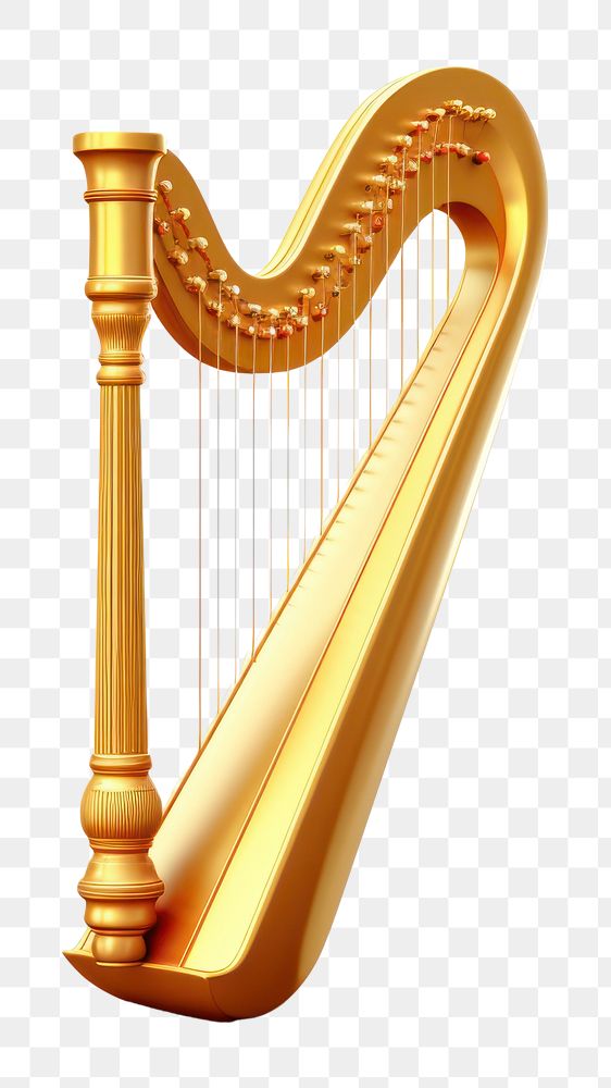 PNG Golden harp white background performance clàrsach. AI generated Image by rawpixel.mobile wallpaper