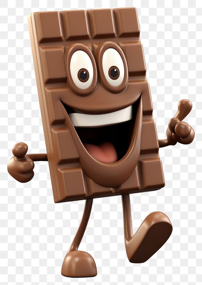 PNG  Chocolate bar dessert smiling cartoon. AI generated Image by rawpixel.