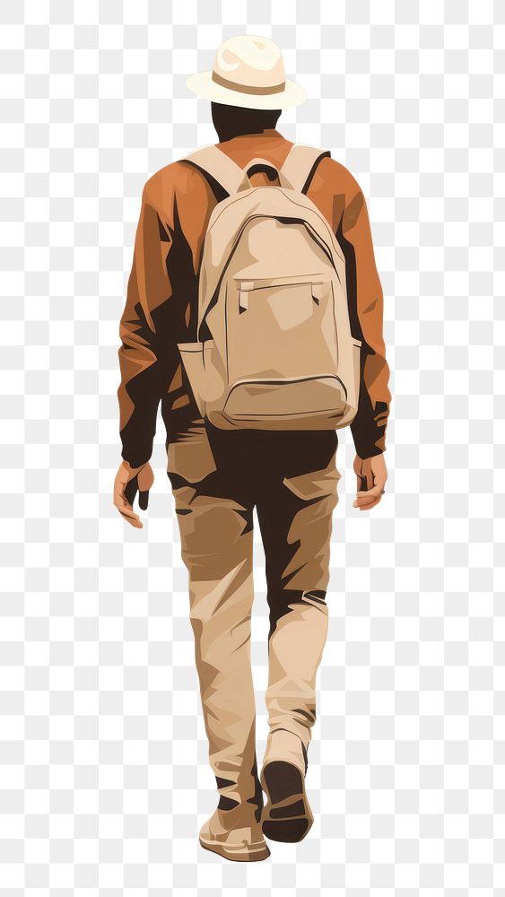PNG Man traveller backpack walking adult. AI generated Image by rawpixel.