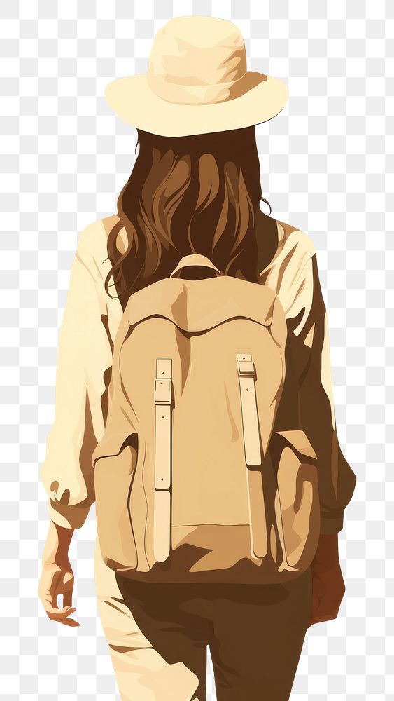 PNG Female traveler backpack adult bag. AI generated Image by rawpixel.