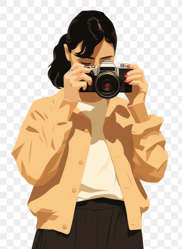 PNG Woman using a compact camera portrait adult woman. AI generated Image by rawpixel.