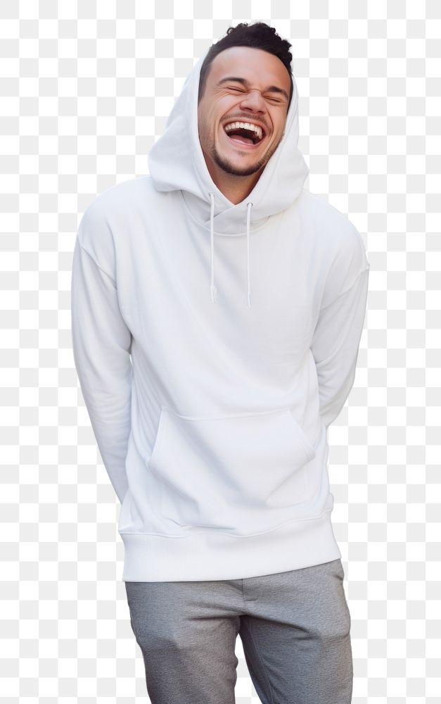 PNG Laughing sweatshirt street hoodie. AI generated Image by rawpixel.