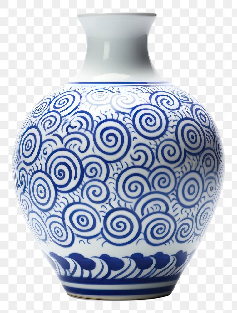 PNG Vase porcelain pottery pattern. 