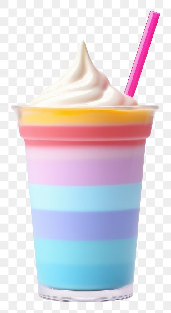 PNG Milkshake milk rainbow dessert drink food. AI generated Image by rawpixel.