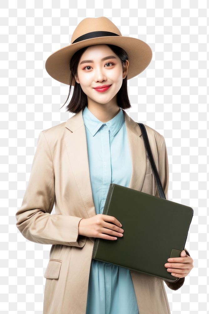 PNG Holding passport young Asian tourist overcoat portrait. AI generated Image by rawpixel.