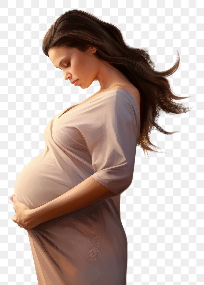 PNG Pregnant touching portrait female. AI generated Image by rawpixel.