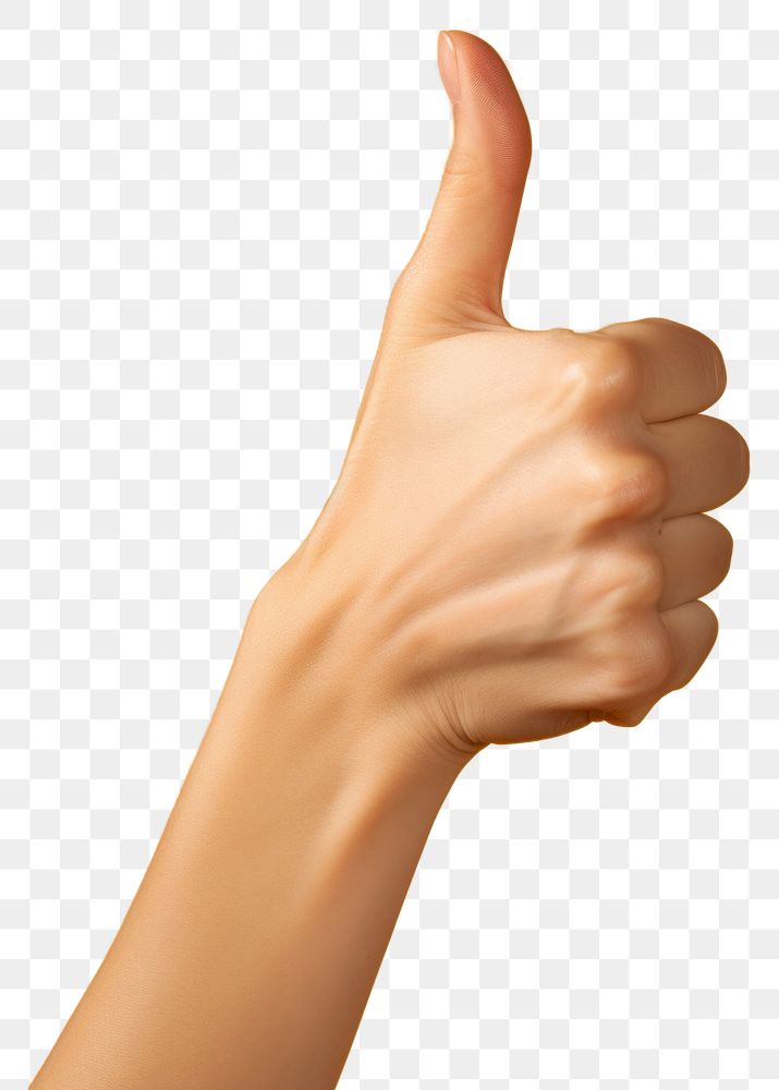 PNG thumbs up, hand gesture. 