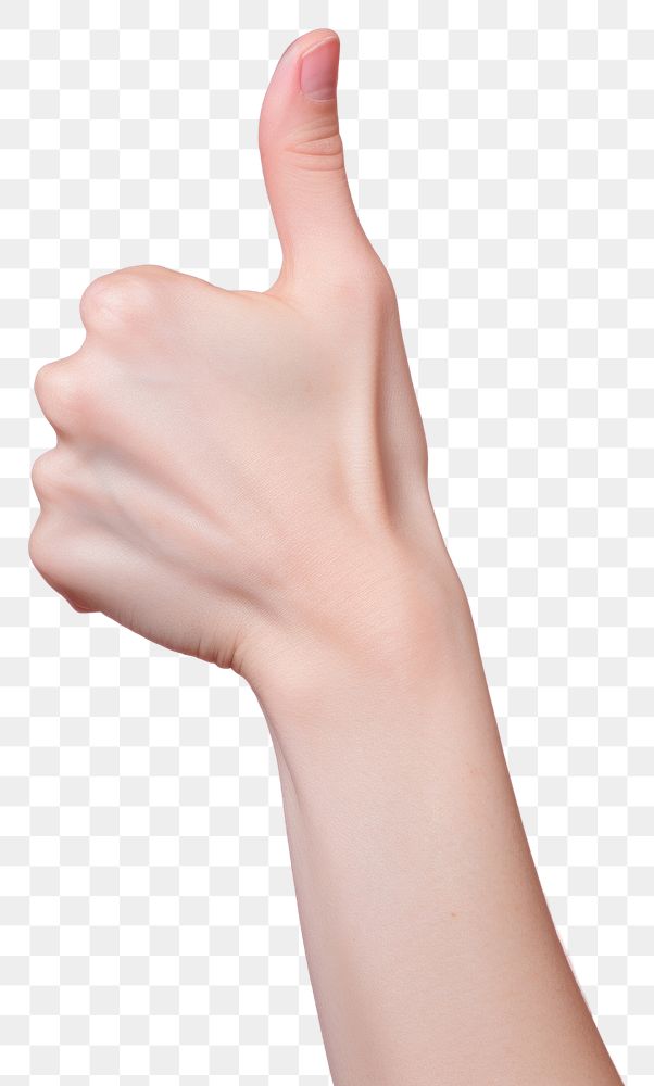 PNG thumbs up, hand gesture. 