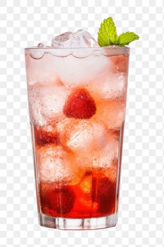 PNG Strawberry drink cocktail mojito. AI generated Image by rawpixel.