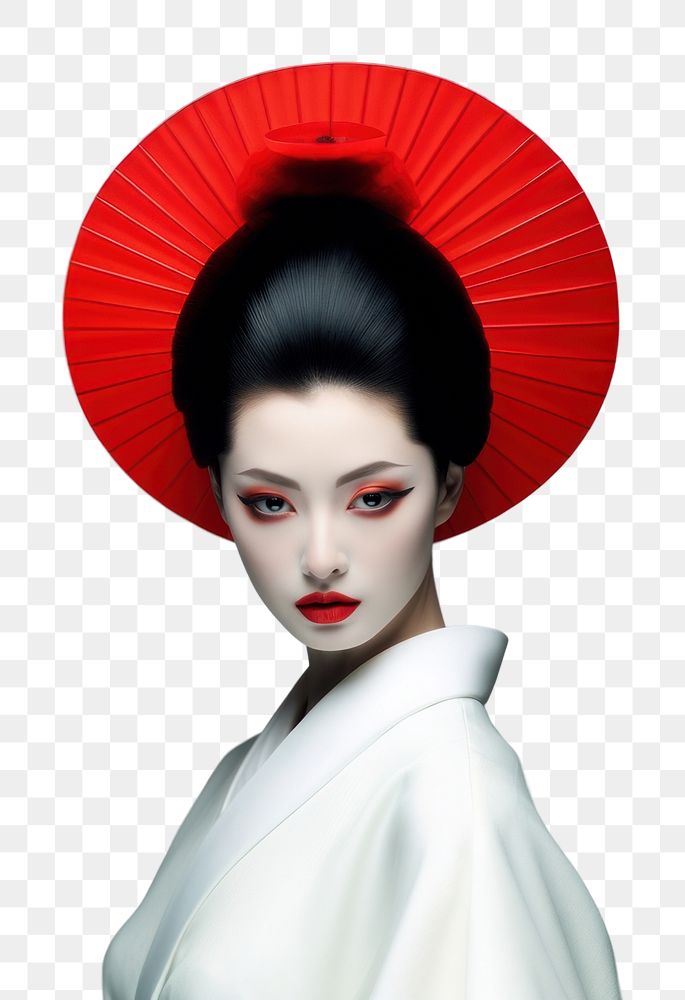 PNG Geisha portrait costume fashion. 