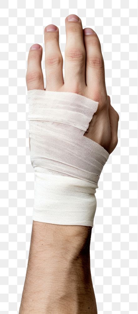 PNG Bandage hand recovery fracture. AI generated Image by rawpixel.