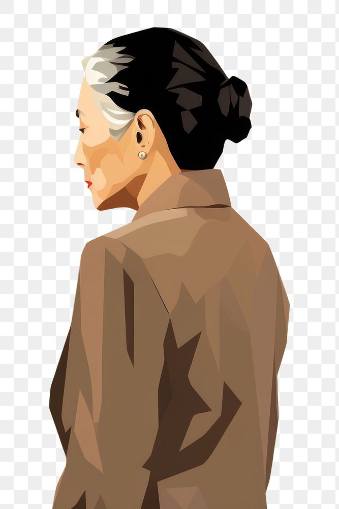 PNG Old asian woman sketch face contemplation. AI generated Image by rawpixel.