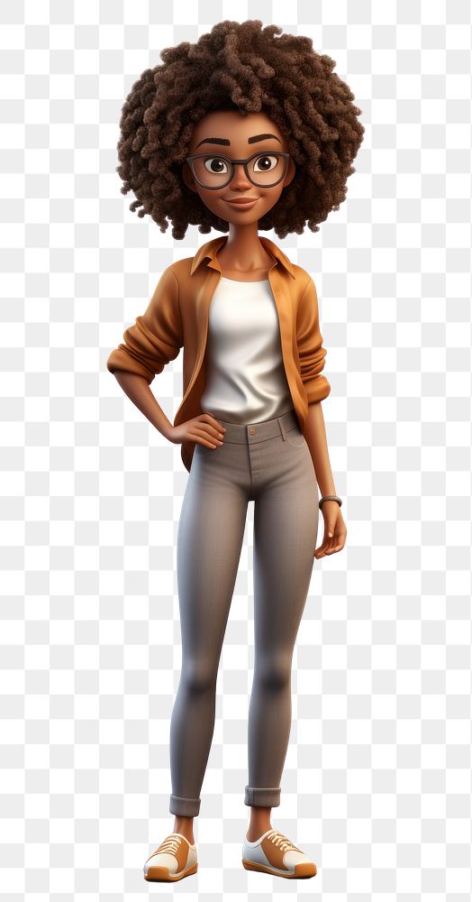 PNG Afro hairstyle adult cartoon woman. 