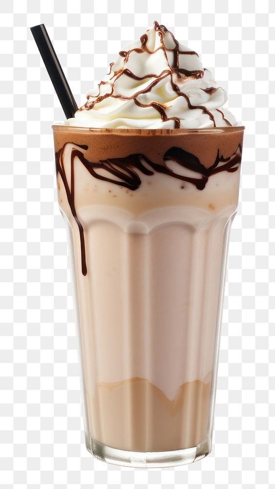 PNG Milkshake chocolate smoothie dessert. AI generated Image by rawpixel.