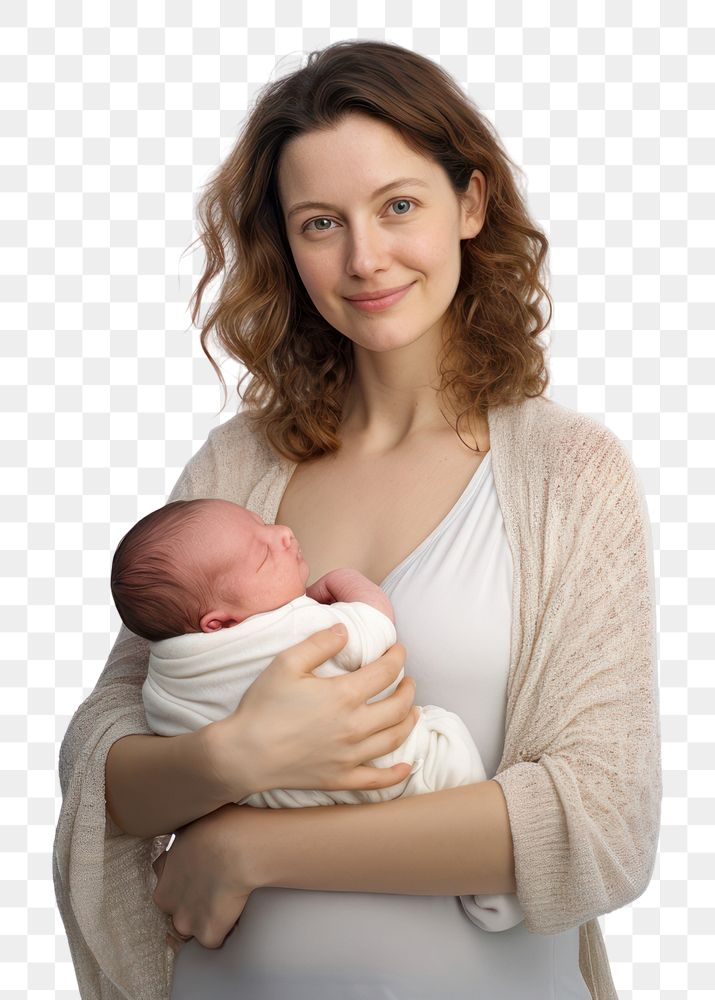 PNG Holding newborn baby portrait. 