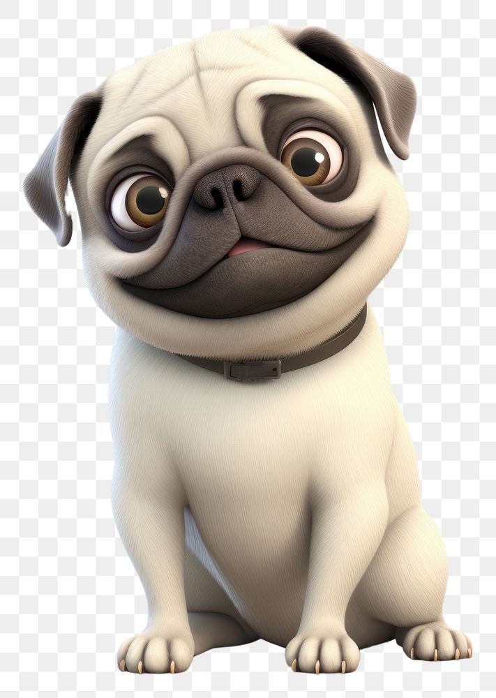 PNG Pug figurine cartoon animal. 